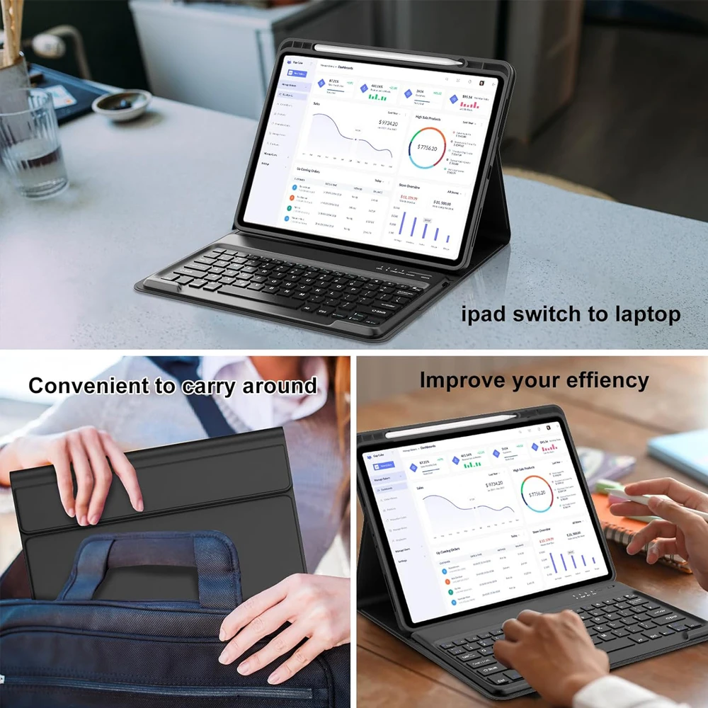 Premium Protective Case with Detachable Keyboard Cover and Pen Slot