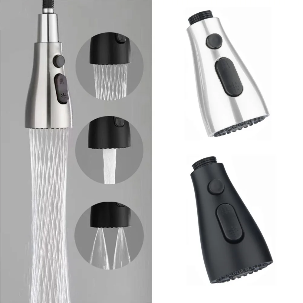 1pc Pull Out Spray Shower Head Setting  Faucet Sprayer Head Spare Replacement Tap Sprayer 3 Modes For Bathroom And Kitchen