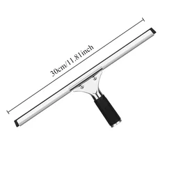 Glass Cleaning Squeegee with Rubber Blade - Versatile Window and Surface Wiper (30cm)