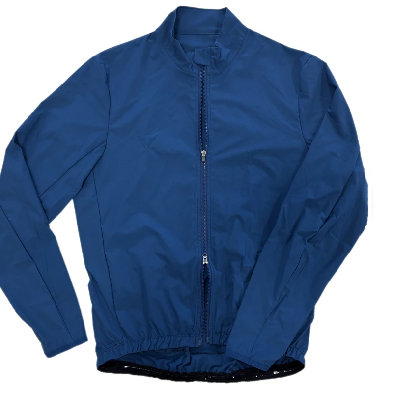 (2XS-3XL)Queshark 남성용 사이클링 재킷 방풍 발수 경량 긴팔 더블 지퍼/뒷면 3포켓