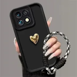 3D Plating Love Heart Phone Case with Lanyard Bracelet Cover for Samsung A52 4G or 5G (4)