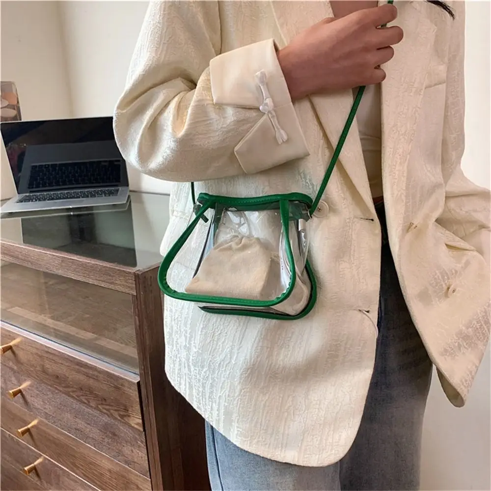 Transparente Umhängetasche täglich kleine Süßigkeiten Farbe klar Gelee Tasche PVC Umhängetasche Frauen Mädchen – Detail 3