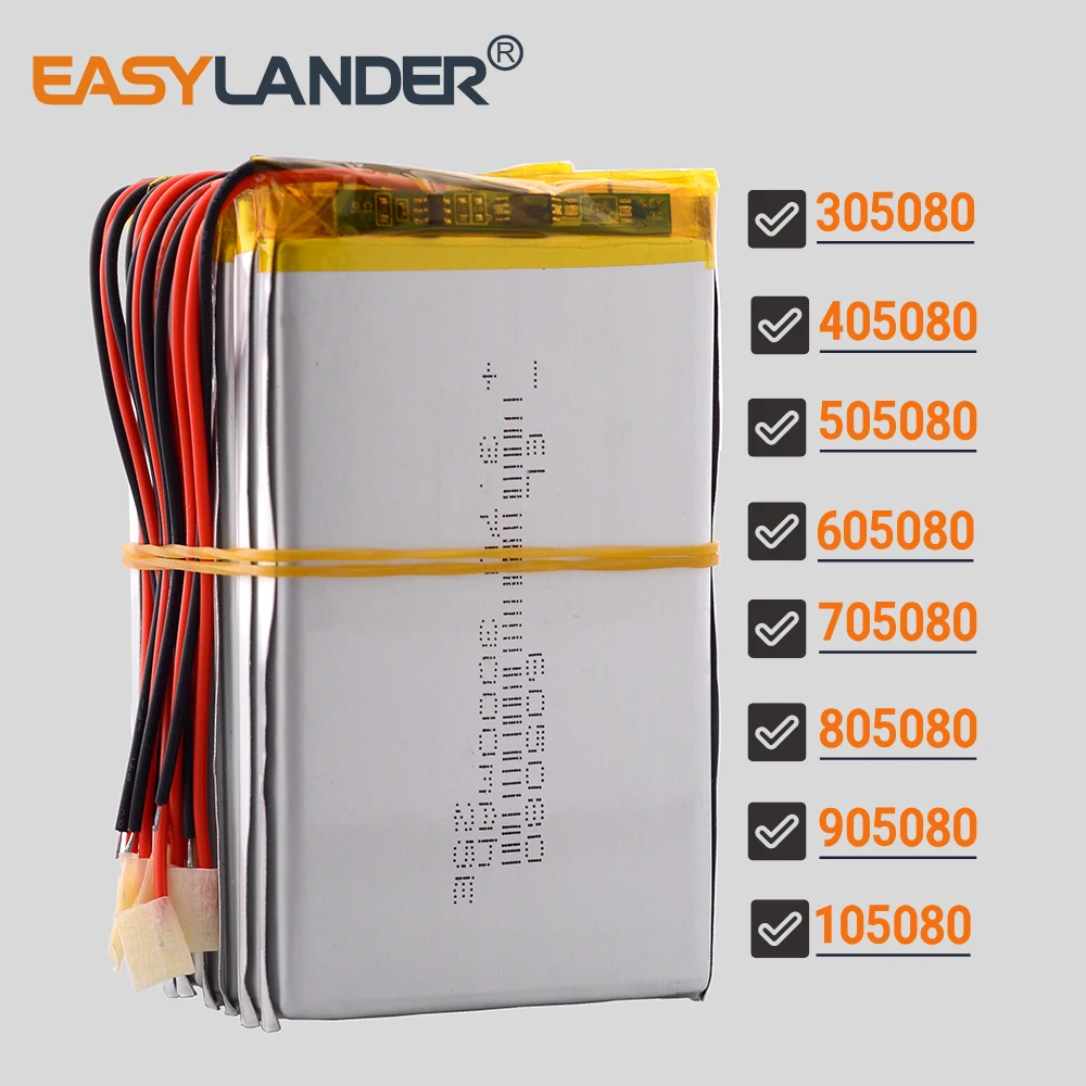 Lot de 5 Batteries RC Li-Po 3.7V 1500-4500mAh - 405080 305080 705080 805080 905080 605080
