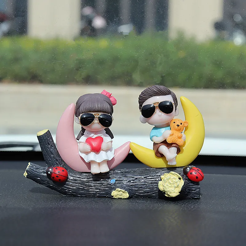 Décoration d'intérieur de voiture de dessin animé pour filles, mariage,  couples, figurine d'action, ballon d'Auckland, ornement, accessoires  automobiles, cadeaux - AliExpress