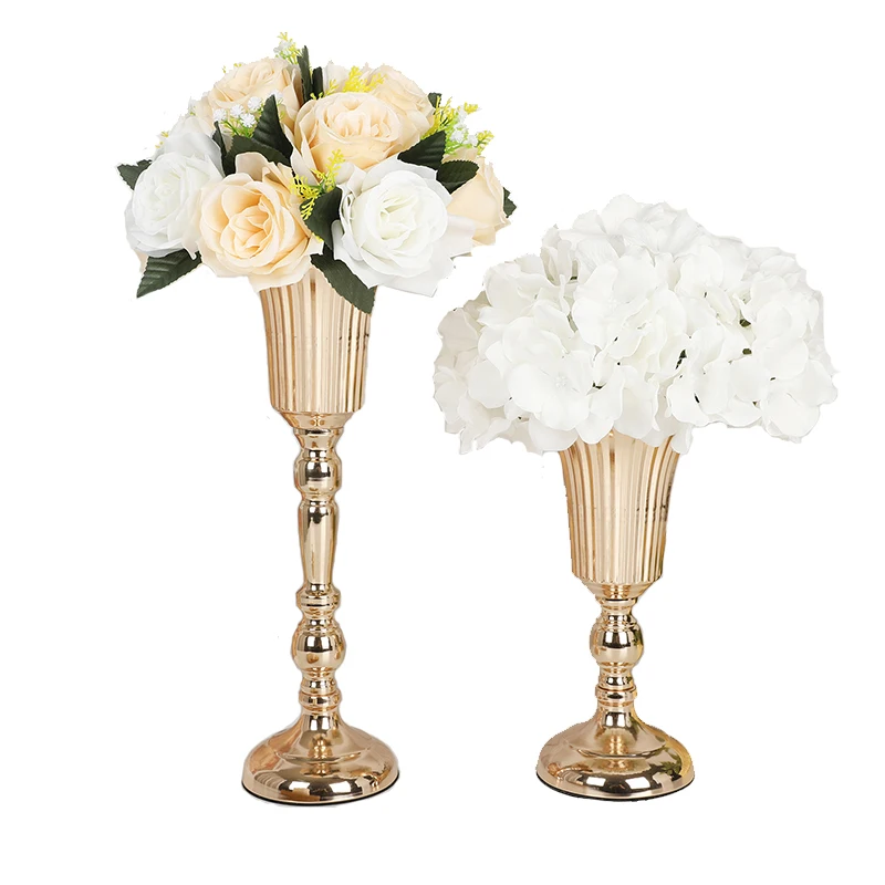 Desktop Metal Centerpieces Vase Flower Holder Gold Color Flower Vase Candle Candlestick Wedding Party Table Ornaments Home Decor 3