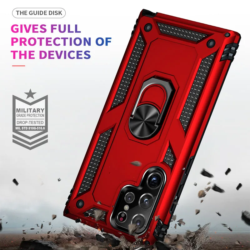Stødsikker Bumpers Armor Case Til Samsung Galaxy S22 S23 Ultra S21 5G S20 FE S8 S9 S10 Plus Note 20 8 9 10 Lite Metal_voghion.com