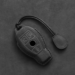 Premium Leather Car Key Case - Luxury Suede Accessories (B)