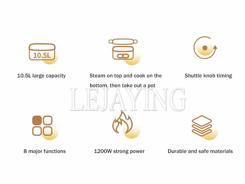 Description Picture 4 of itemSteamer Electric Steam Pot Cooking Steaming Home 2-Layer Transparent Food Dumplings Household Pan Warmer Multicooker 110V 220V