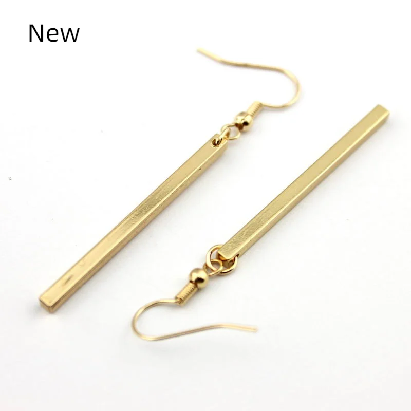 

Gold Bar Minimalism Drop Earrings Fashion Women Jewelry Wholesale Gift