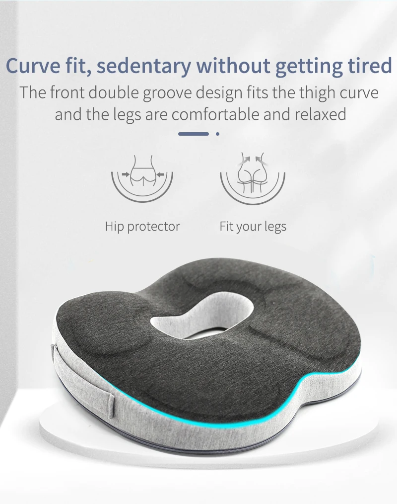 3D Orthopedic Seat Cushion Memory Foam Breathable Office Cushion Tailbone Waist Pain Relief Protect Lumbar Cushion Home Car Seat