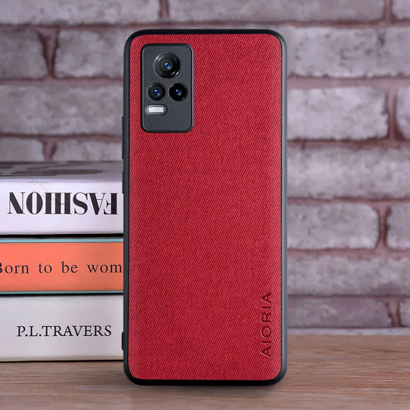 Luxury Textile Leather Skin Soft TPU Hard Phone Case Cover