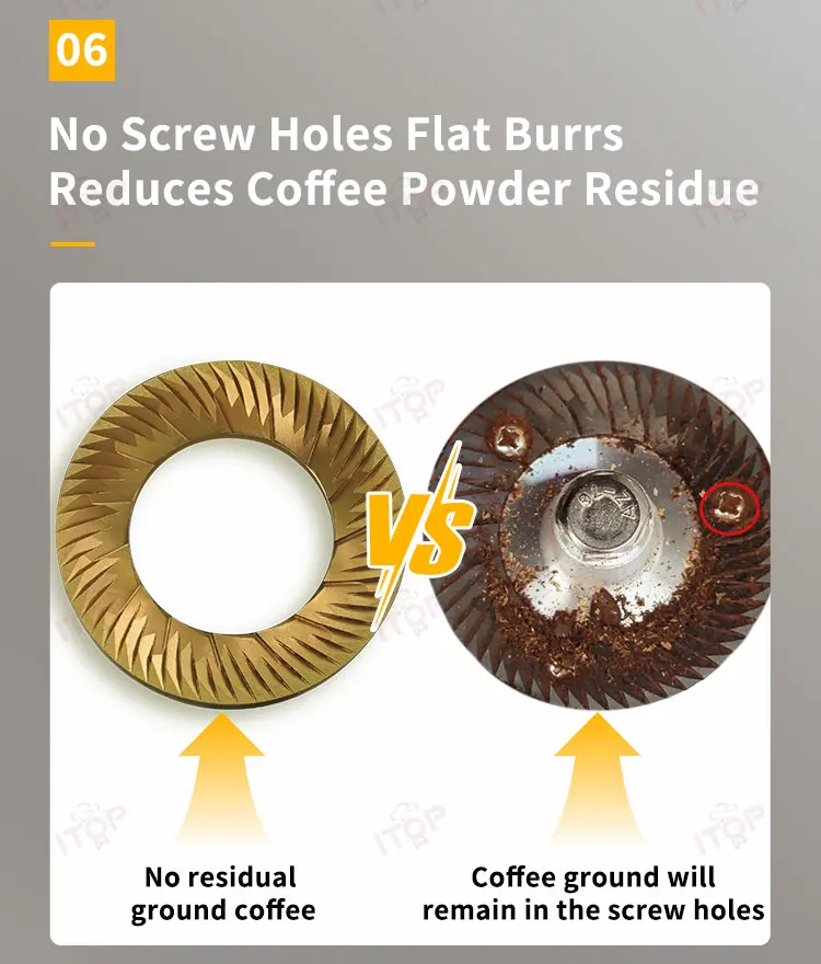 ITOP40 Plus-V1/V2 Coffee Grinder Machine 64MM Flat Titanium Burrs Adjustable Speed Version Coffee Grinder Espresso Grinder 4