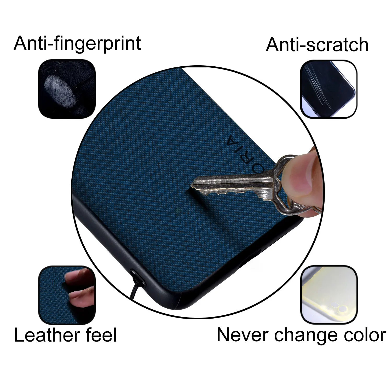 Luxury Textile Leather Skin Phone Cover - Soft Case Coque