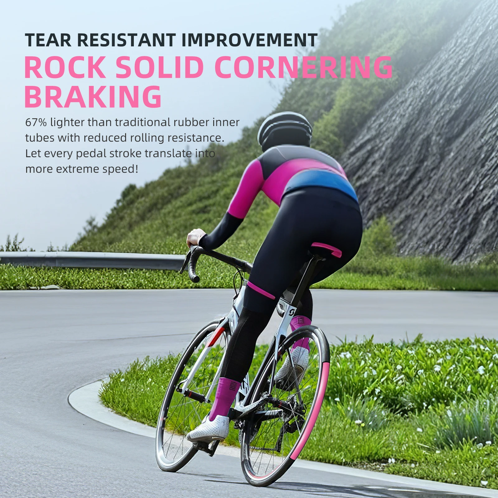 CYCLAMI Gravelbike TPU binnenband racefiets 46 g ultralichte 700 x 32-47C fietsbinnenband 28 inch Presta ventiel 45/65 mm I MTB-slang 29 inch (4P-700c X 32-47c (45 mm valve