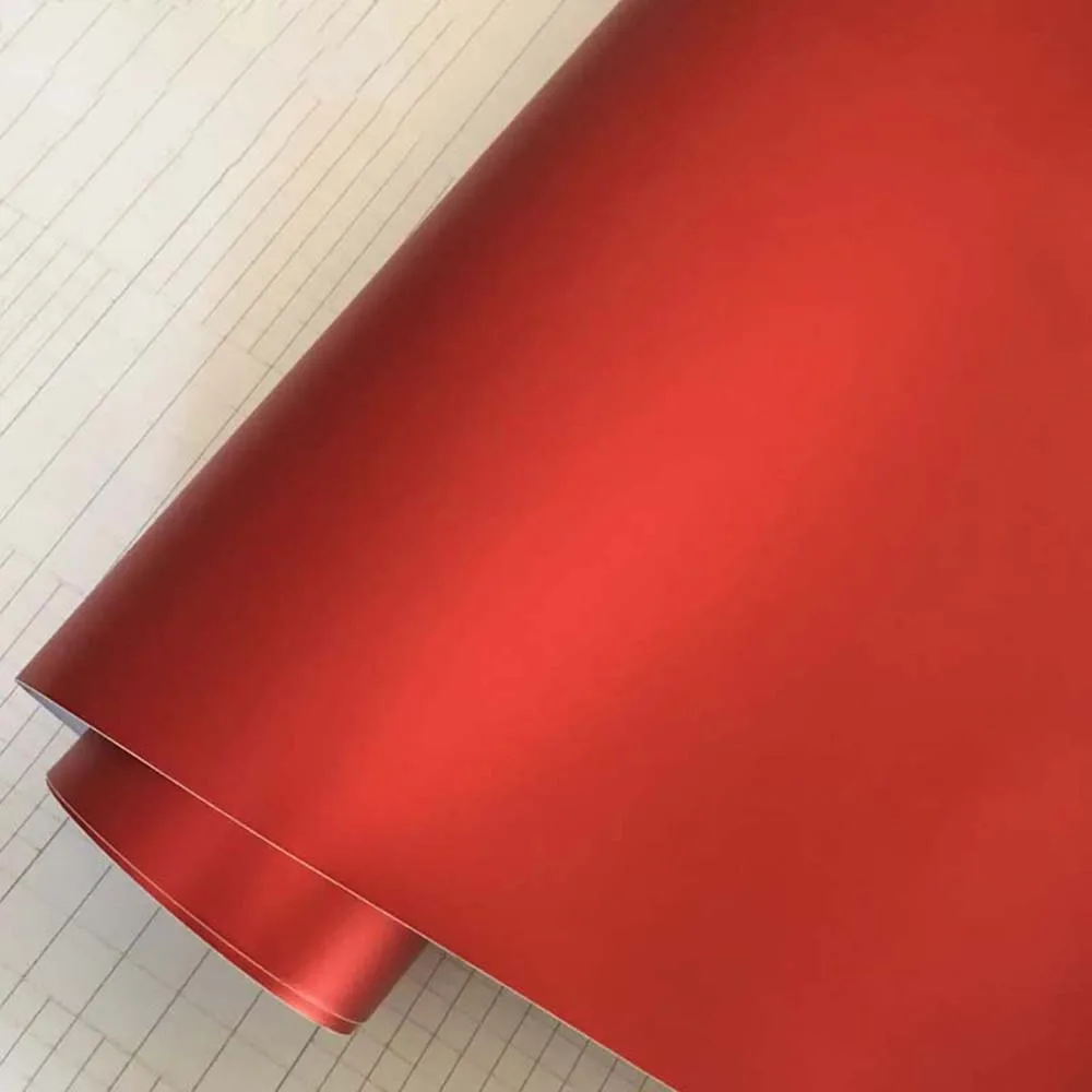 

PVC Vinyl Car Wrap Film Super Matt Chrome Red Low Tack Glue DIY Decal Car Interior or Exterior Decoration Small Sizes