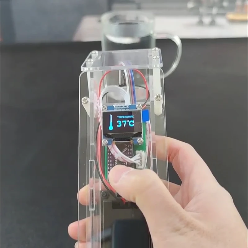 아크릴 이마 온도계 건, OLED 온도계 측정, 아두이노 로봇 DIY 키트, 나노 프로그래밍 가능 로봇 스팀 장난감