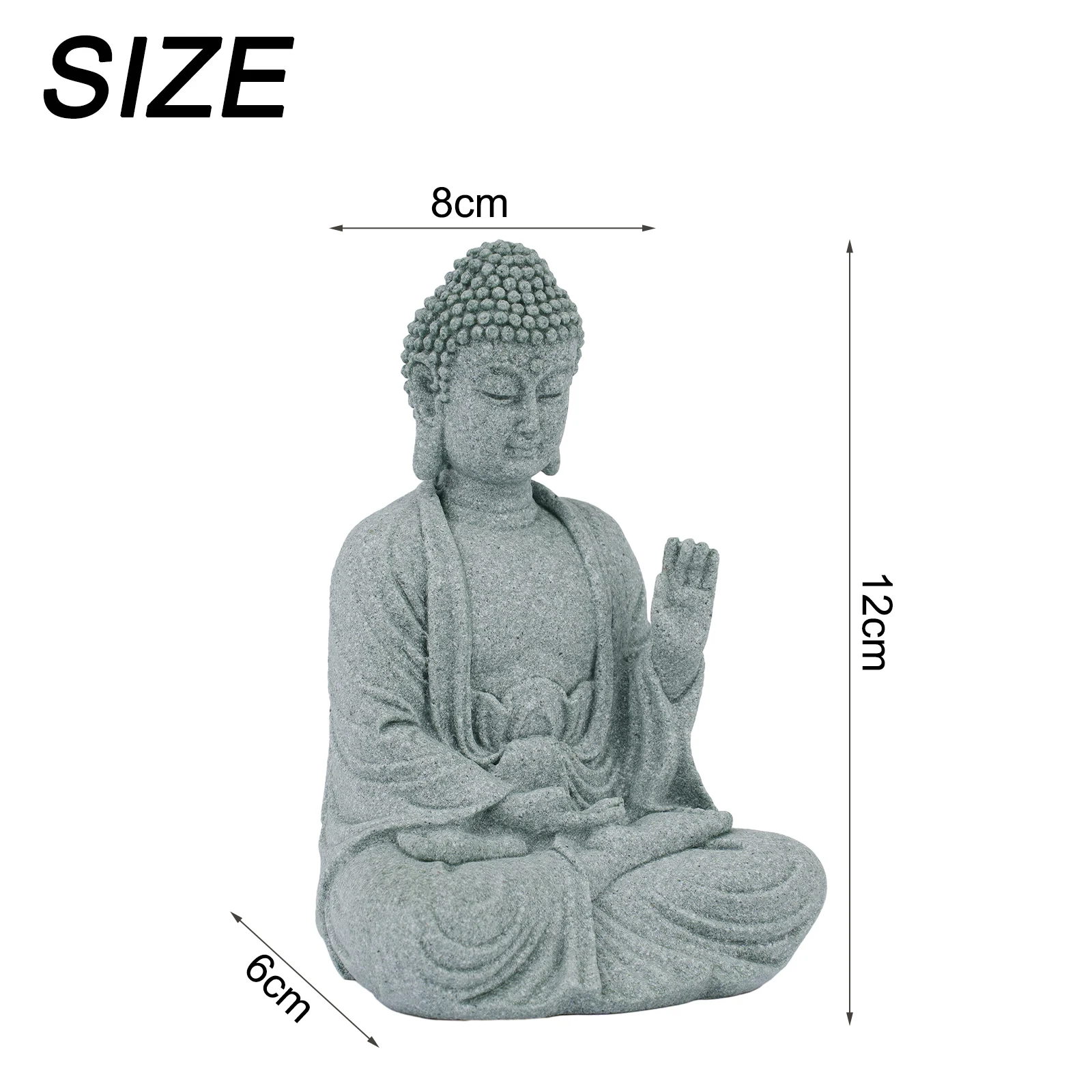 Gartendekoration Sitzender Buddha Harzstein Zen-Effekt Outdoor Indoor Statue Buddhistischer Garten Aquarium Dekoration Sitzender Buddha – Detail 7