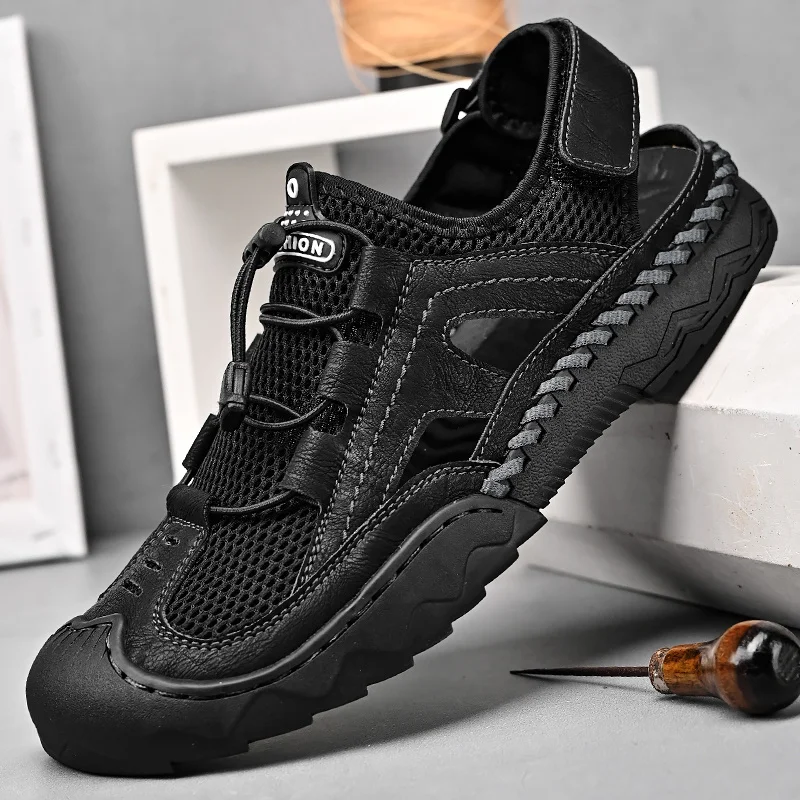 Mens Sandals Outdoor Sports Summer Shoes Low Heel Sliders Sandals Summer Men's Beach Shoes_voghion.com