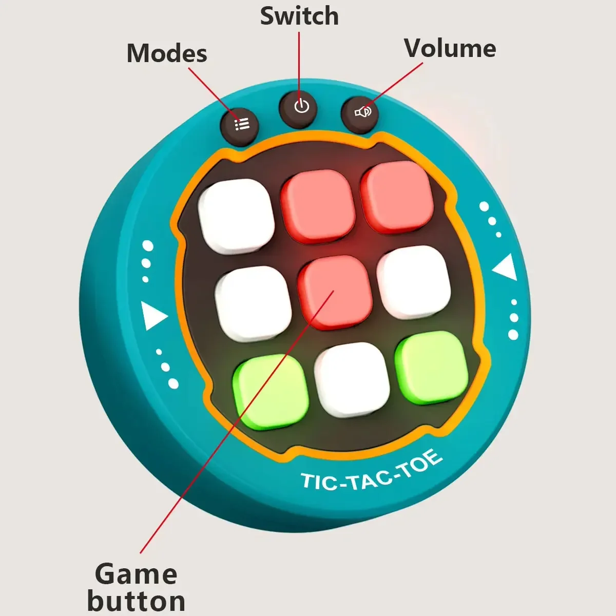 Electronic Mini Tic Tac Toe Game Console Kids Educational Interactive Toys Handheld Strategy Thinking Machine with Sound Light 3