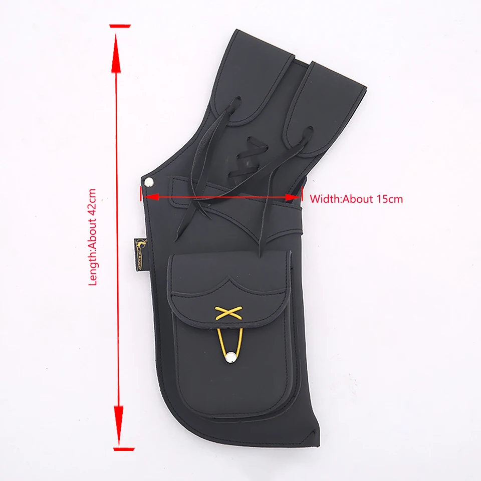Carquois Dorsal En Cuir De Vachette Noire Fait Main – Porte-flèches Leather Phobia AR-1039-SBLK