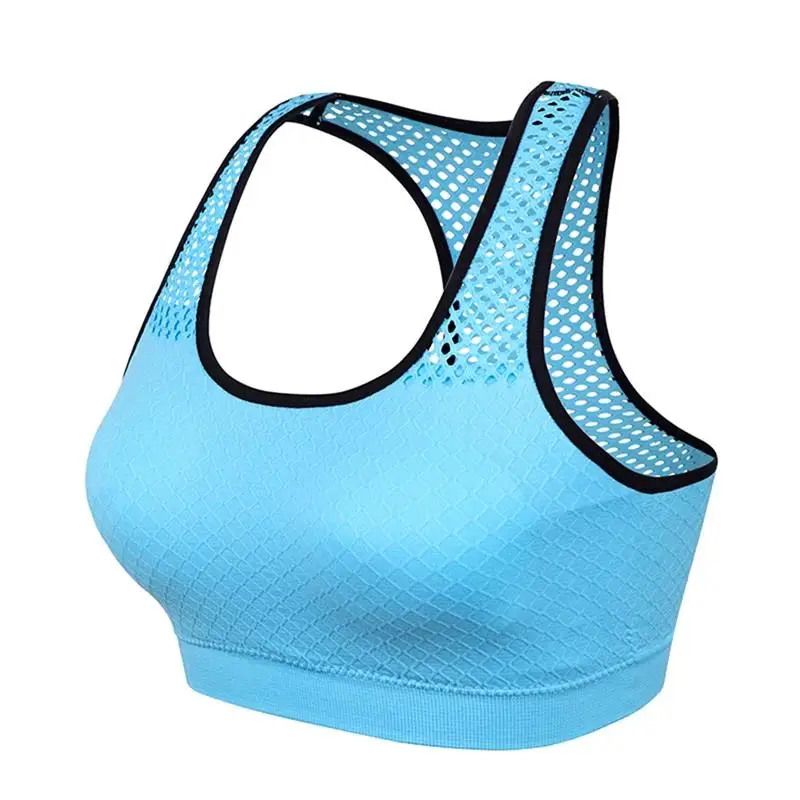 Mesh Sports Bra Hollow Out Sport Top Seamless Fitness Yoga Bras Women Gym Padded Running Vest Shockproof Push Up Crop sports bra yoga top