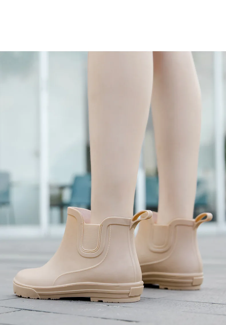 Evshine Damenmode-Regenschuhe, 2025, neue kurze Röhren-Regenstiefel, wasserdichte Gartenschuhe, rutschfeste Damenstiefel mit weicher Sohle im Freien – Detail 12