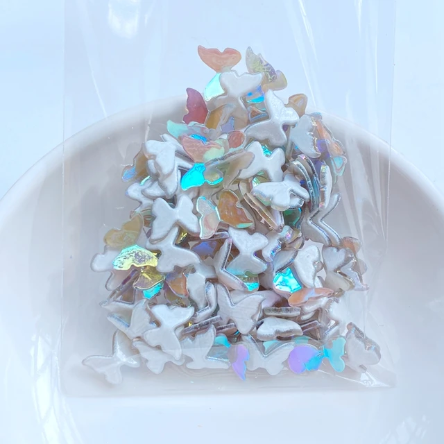 40Db Új Aranyos Mini 7*10 Mm -Es 3D -S Pillangó Sorozat Gyanta Figurák Kézművességek Lapos Díszes Ékszerek, Amelyek Hajruhák Tartozékokat Készítenek - Image 4