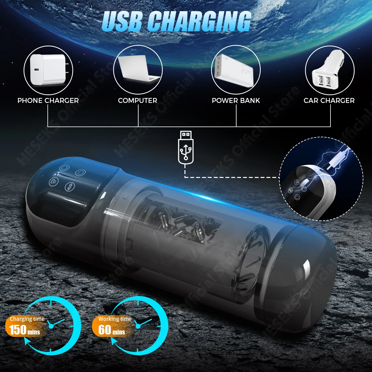 HESEKS 7 Rotating Sucking Fully Water Bath SPA LCD Automatic Male Masturbators Tongue Licking Real Pussy Blowjob Machine for Men