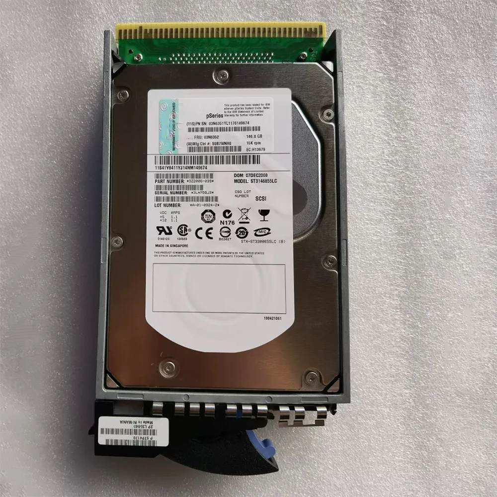 IBM 3279 146G 15K SCSI 하드 디스크, 03N5285 03N6350 03N6352 03N5288