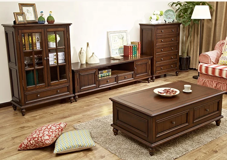 American Style Solid Wood Drawers Tv Cabinets Wooden Furniture Television Cabinet For Living Room Furniture Modern Tv Stand