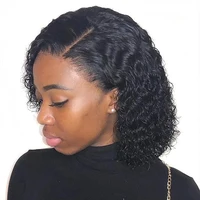 Perruque sans colle, bouclée crépue, avec dentelle frontale, en cheveux humains, prête à porter, effet mouillé et ondulé, perruque Water Wave en cheveux humains pour femmes 1