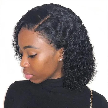 Glueless Wig Kinky Curly Lace Front Human Hair Wigs Ready To Wear And Go Wet and Wavy Wigs Water Wave Human Hair Wig For Women 1