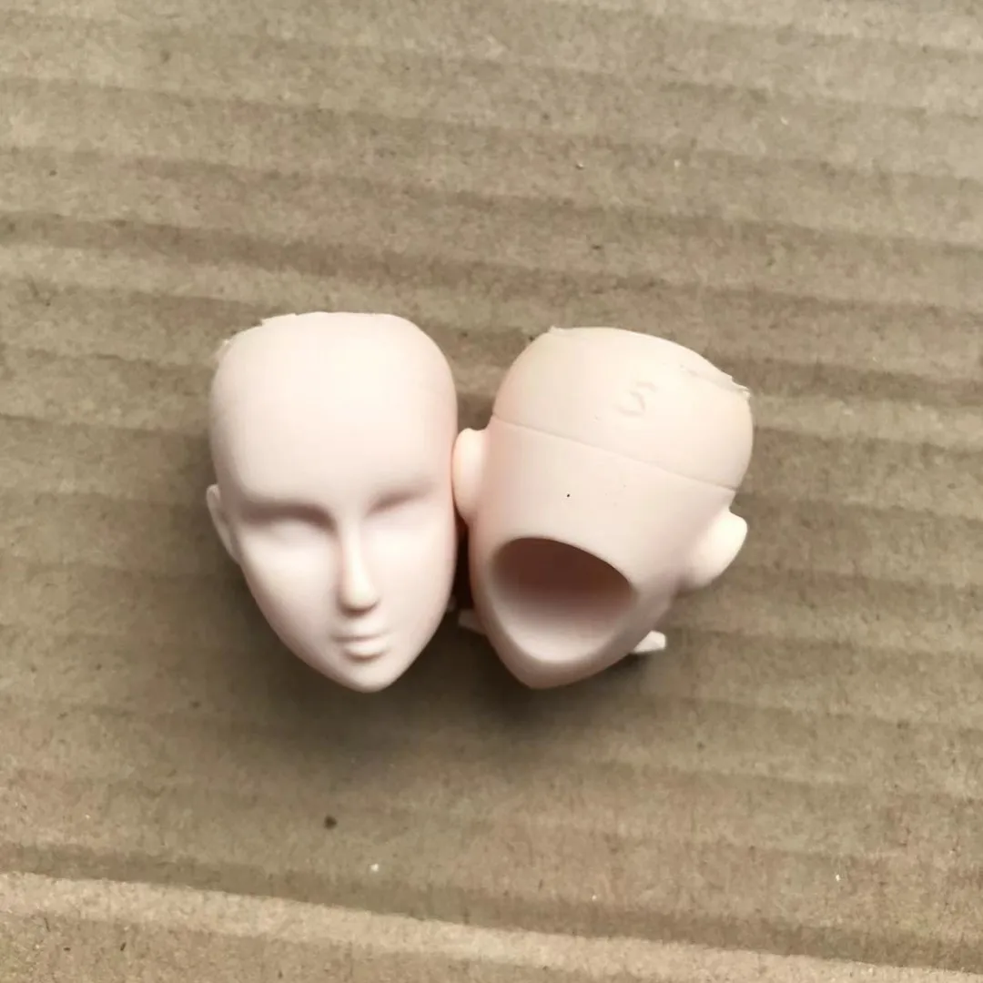 New White Skin Bald Doll Head Obitsu Doll Accessories Blank Face Man Lady 1/6 Size DIY Painting Learning Makeup Doll Heads