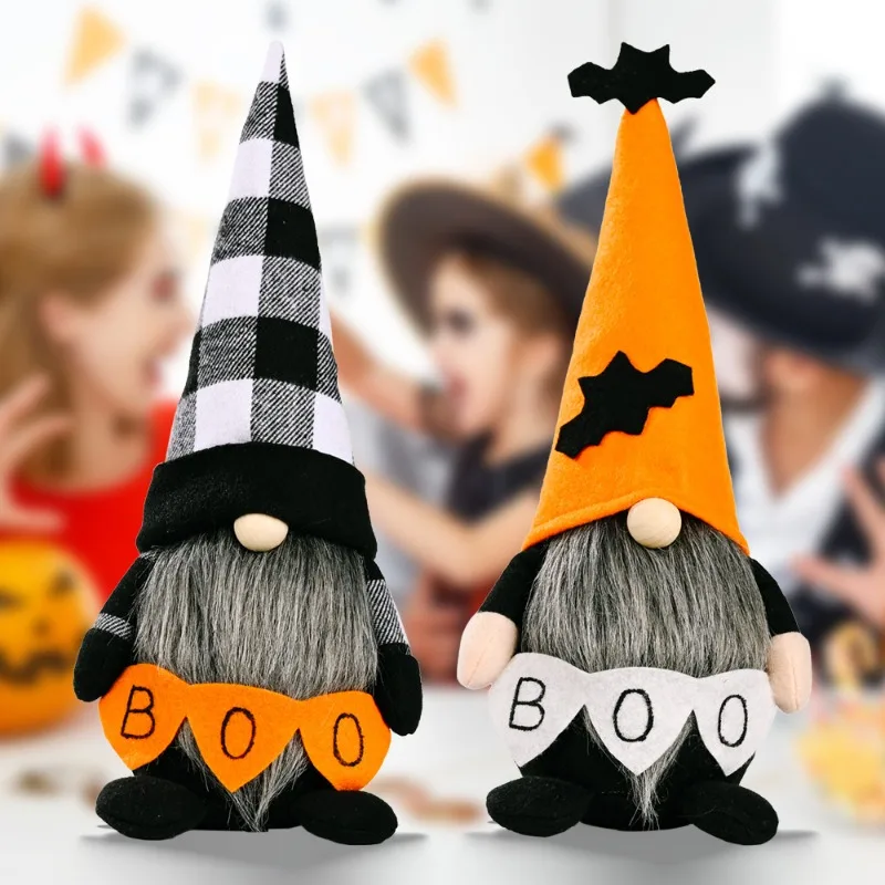 

Кукла в стиле Хэллоуин Boo, безразмерная, со стоя, летучая мышь, карликовый плюшевый эльф, ручная работа для домашнего фестиваля, искусственное украшение