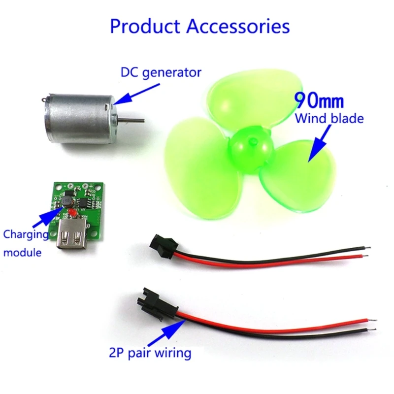 Portable Wind Power Generators Set Mini Wind Motor Micro-Wind Windmills Science Teaching Tool