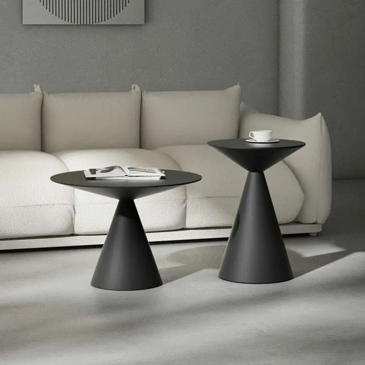 Nordic Cream Style Small Apartment Hourglass Coffee Table Set Modern Minimalist Living Room Sofa Round Table Furniture Design