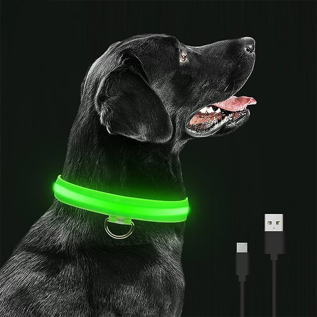 Rechargeable Waterproof Luminous LED Dog Collar Pet Dog Night Safety 1
