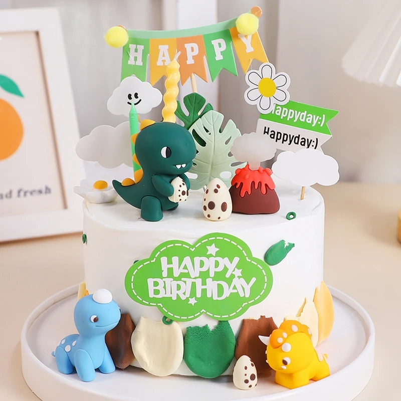BYMIVOFUN 11PCS DINOSAURO Cupcake Toppers Cute Zoo Torta Di Compleanno