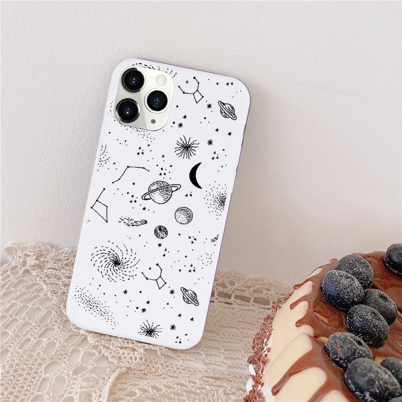 Adorable Celestial Space-Themed Shockproof Phone Case – Moon, Stars, and Planets Design