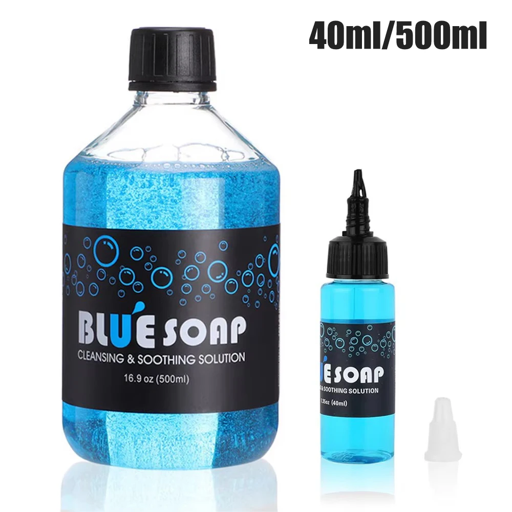 40ml/500ml Tattoo Blue Soap Cleaning Soothing Solution for Tattoo Studio Supply Aftercare Accessories
