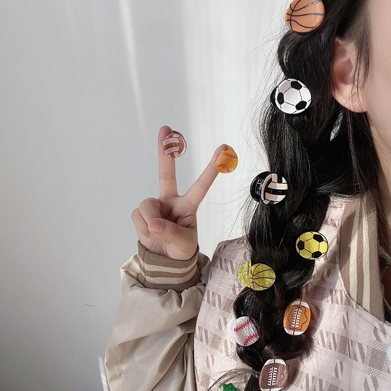 

1PC New Fashion Acrylic Basketball Football Tennis Soccer Hair Claw Clips For Women Hairclip Barrettes Hairpin