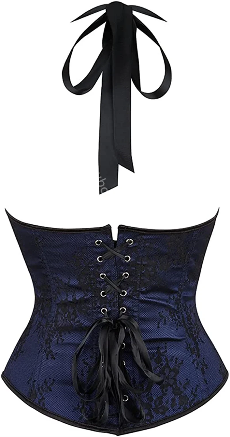 Description Picture 3 of itemSapubonva Underbust Corset with Straps Top Plus Size Embroidery Vest Gothic Women Vintage Lingerie Sexy Renissance Korset Red