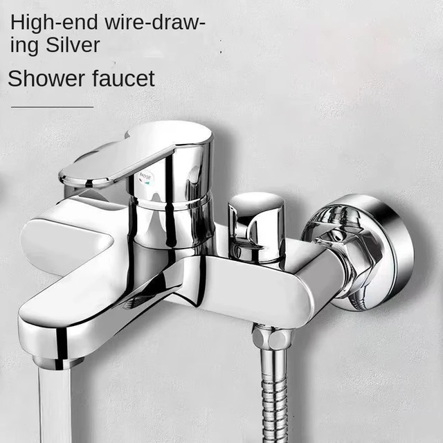 ชุดฝักบัวรูปตัว T สีเทา/เงิน: เหมาะสำหรับรถบ้านและรถตู้แคมป์ปิ้ง ติดตั้งโดยไม่ต้องใช้เครื่องมือ ป้องกันการรั่วซึมและการระเบิด 1