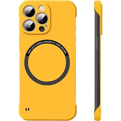 Luxury Borderless Candy Color Matte Shell with Strong Magnetic Magsafe Compatibility - iPhone 12 Pro (Yellow)
