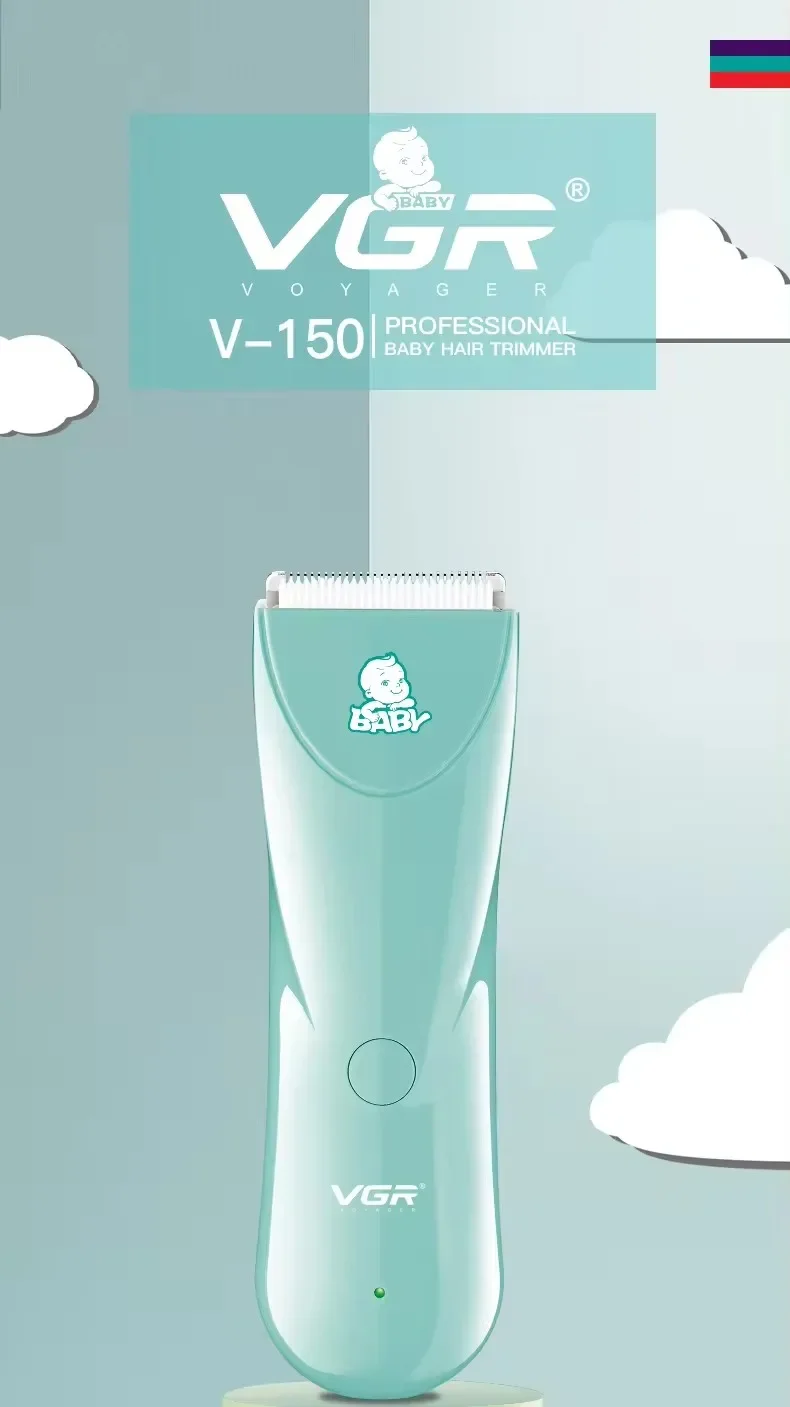 VGR Washable Baby Hair Clipper Professional Electric Children Cordless Head Hair Trimmer For Kids V-150