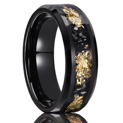 Elegant Black Tungsten Carbide Couple's Wedding Bands - Comfort Fit for Daily Wear (T0042M - 8MM)