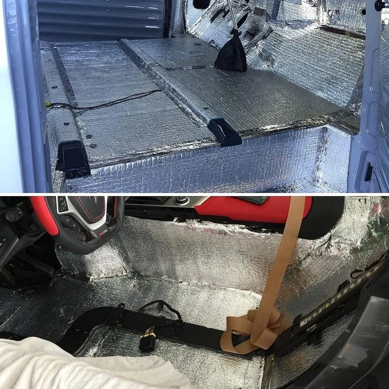 Enhanced Automotive Thermal and Acoustic Insulation Mat - Aluminium Foil Heat Barrier, 5mm/10mm Thickness