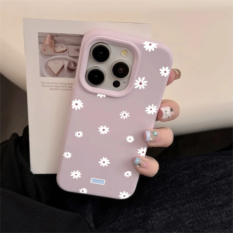 ตัวเลือกสินค้า เคสซิลิโคนลายดอกเดซี่ น่ารักกันกระแทก iPhone 11-17 Pro Max