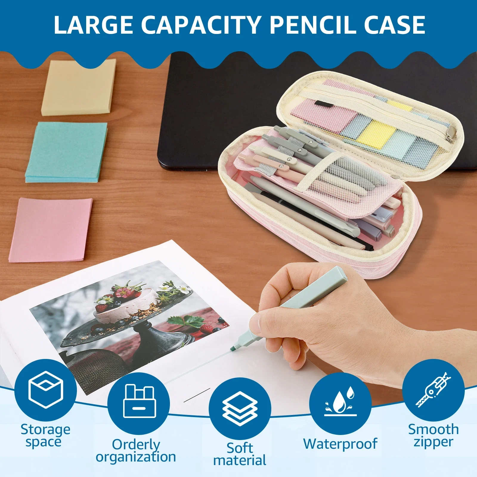 Bible Study Supplies Categorized Index Bible Study Kit Key Labeling Sign Here Sticker with Large Capacity Pen Bag for Reading