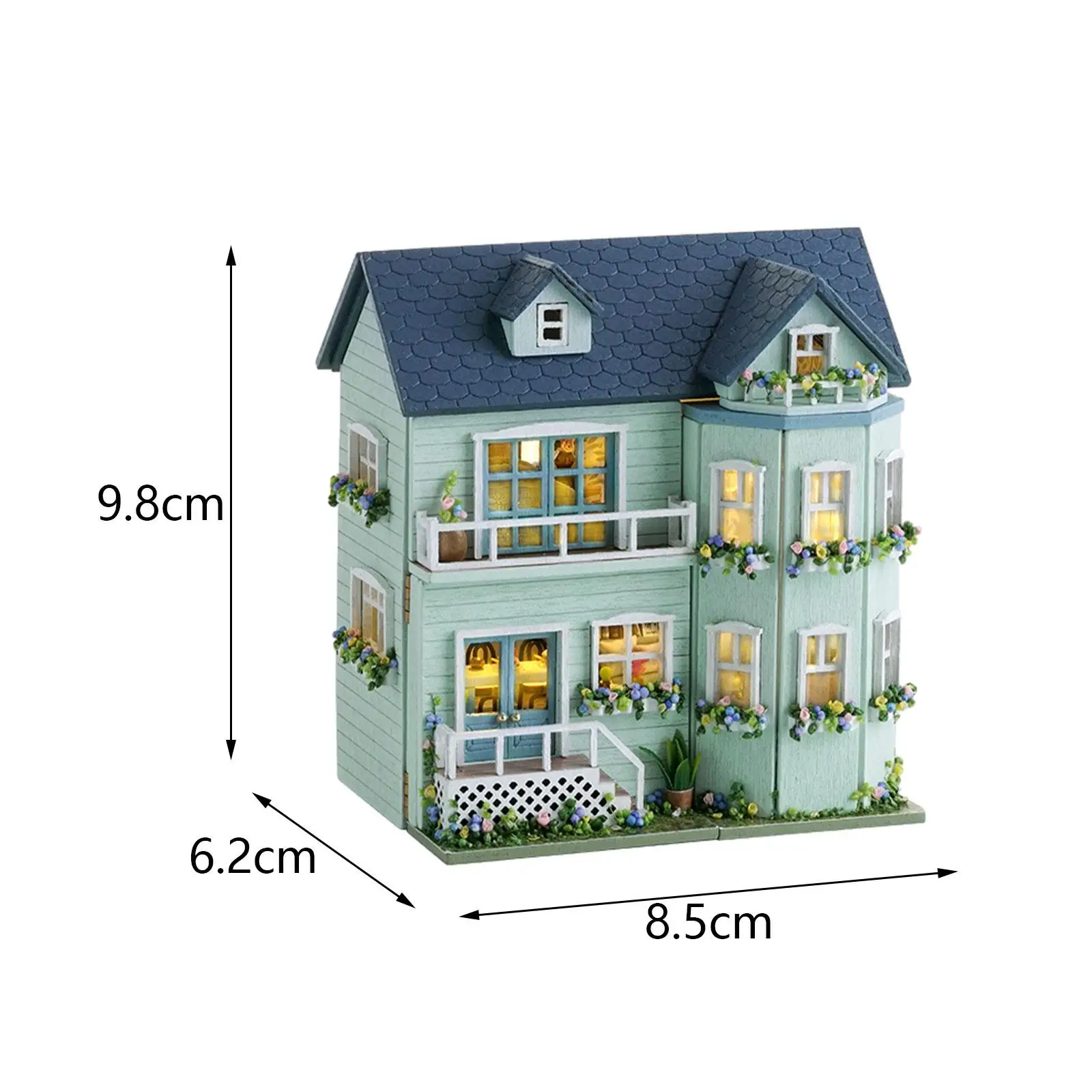 DIY Doll Houses with Furniture Light Can Open and Close 3D Wooden Puzzle for Family Friends Kids Adults Boy Girls Holiday Gifts